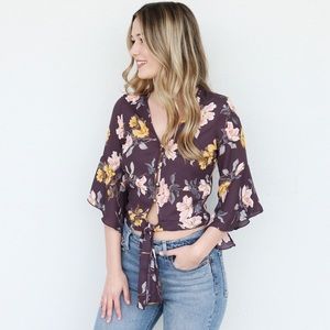 purple floral top